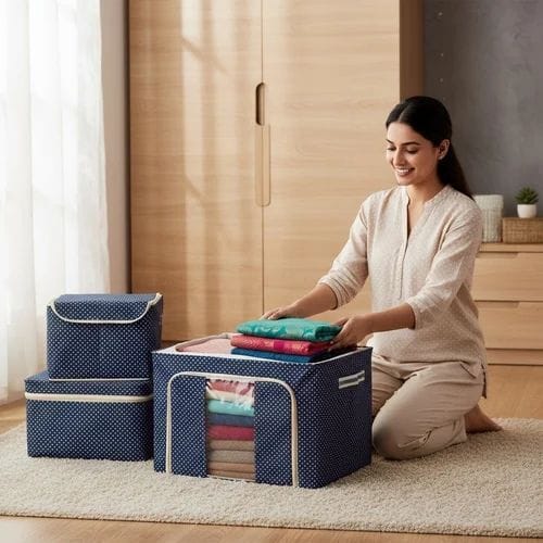66L Foldable Steel Frame Storage Box - Image 1