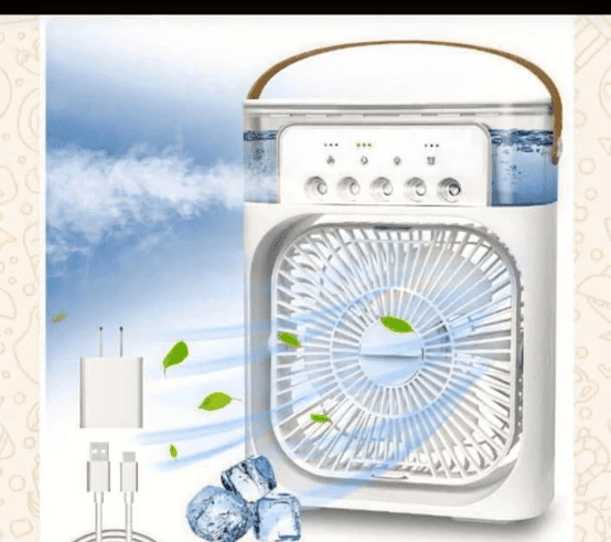 Portable Mini Air Cooler Fan with Mist Spray - Image 1